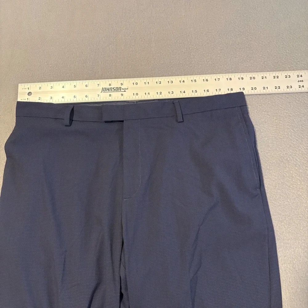 Banana Republic Dress Pants Mens Fits 38x34 Navy Slim Fit Micro Check Trousers